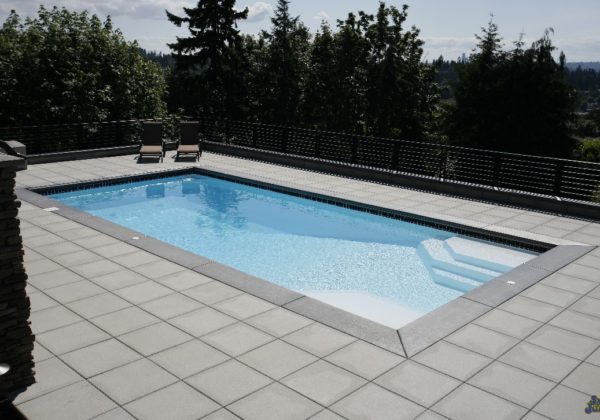 The Niagara is a rectangular fiberglass swimming pool, very similar to the Luxor Deep End pool. We've slightly altered this shape so that it provides a modest 33' length paired with a 7' 9" deep end. It's perfect for medium to large sized backyards and works excellent for regular aerobic activity.