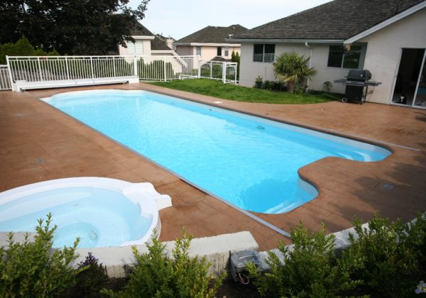 The Dallas is joining our classification of "Big Boy" fiberglass swimming pools. This huge fiberglass pool includes a 7' 11" deep end and overall length of 42' 4". As big as the state of Texas, this pool provides a huge amount of space for creating fun backyard memories!
