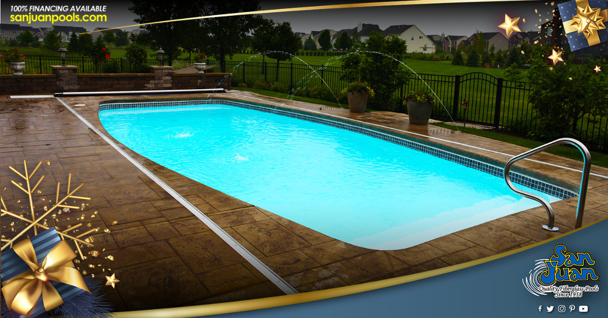 The Majestic is a terrific fiberglass pool for raft floating and water games.