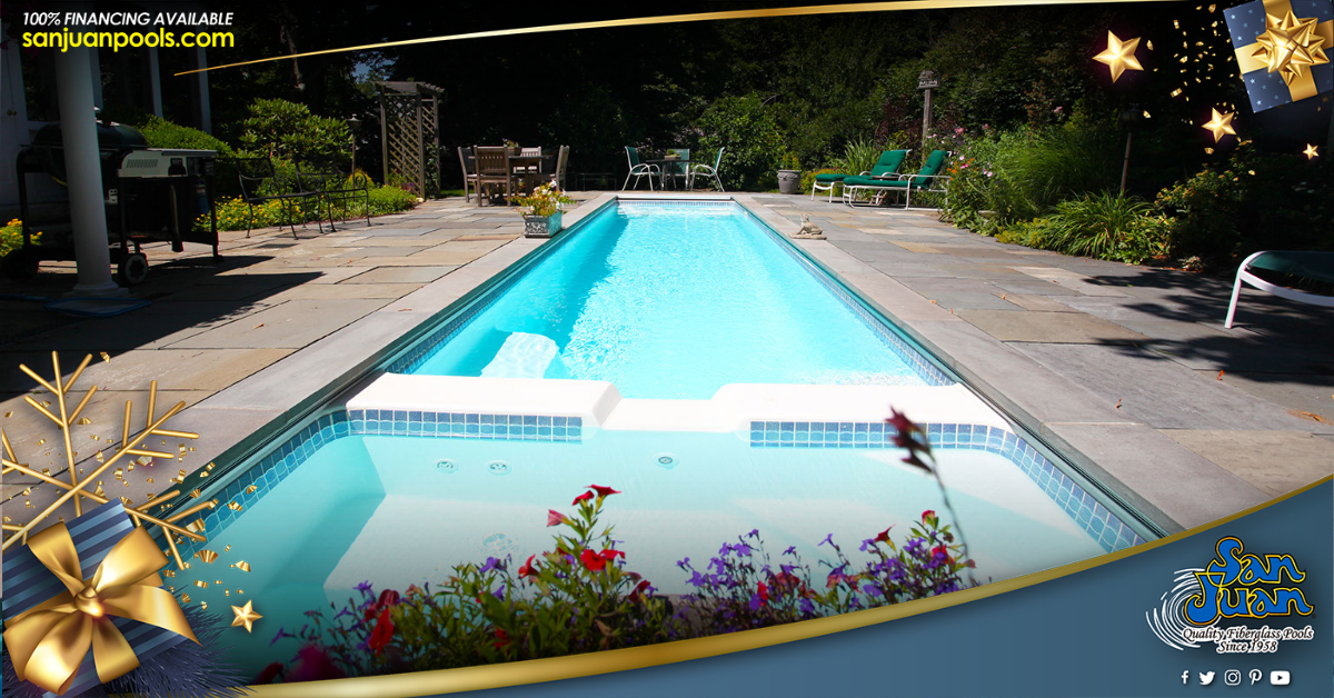 The Marathon – This unique fiberglass pool shell offers a whopping length of 39′.
