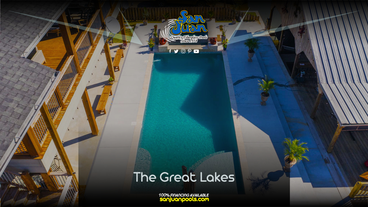 The Great Lakes is an elegant, rectangle fiberglass swimming pool.