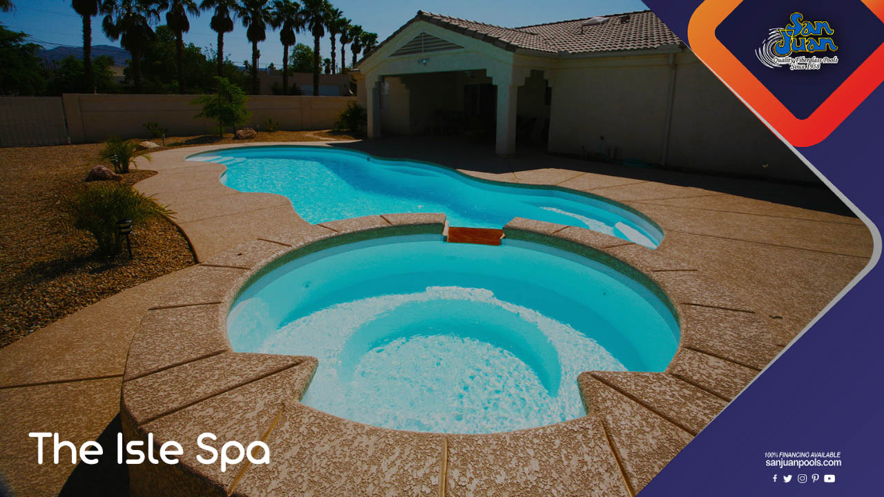 The Isle Spa holds up to 500 Gallons and can seat up to 4-6 bathers, comfortably.