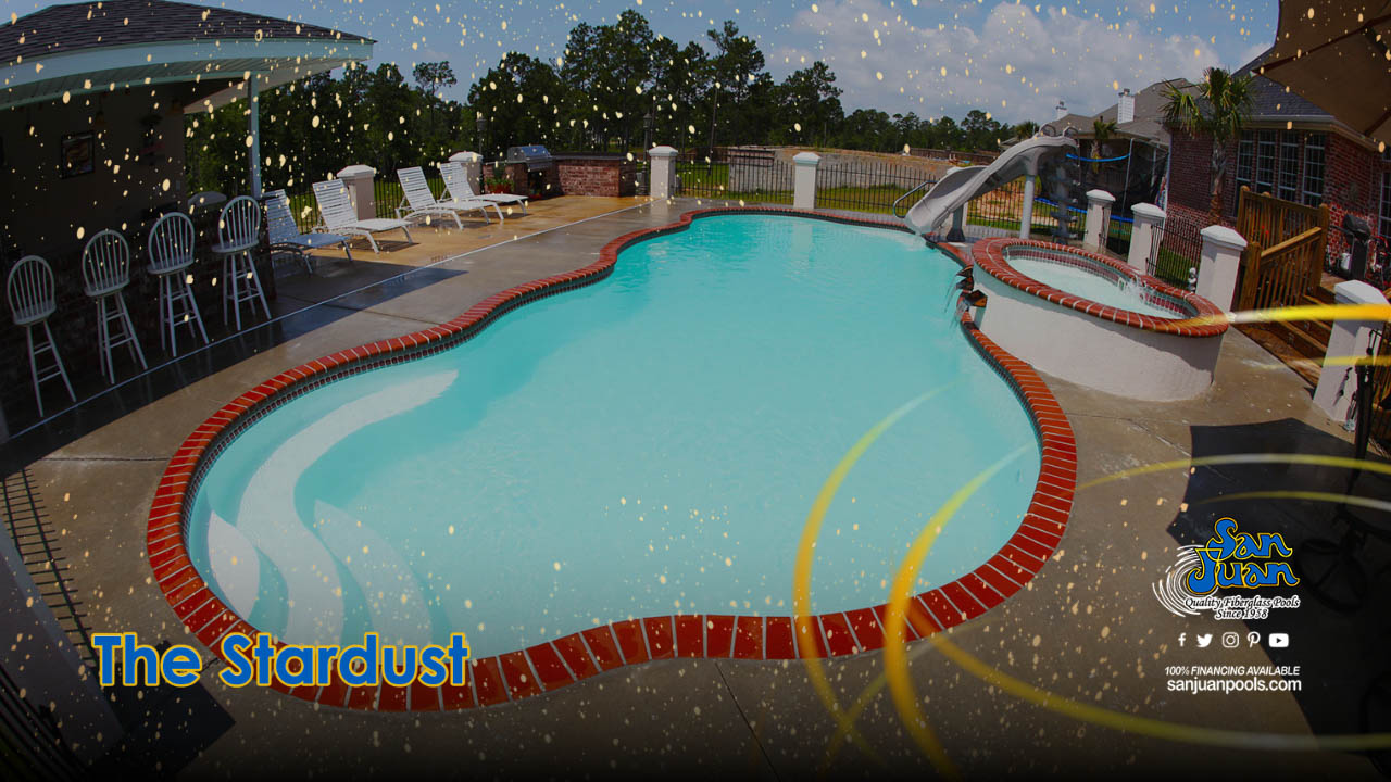 The Stardust is a beautiful free-form fiberglass swimming pool