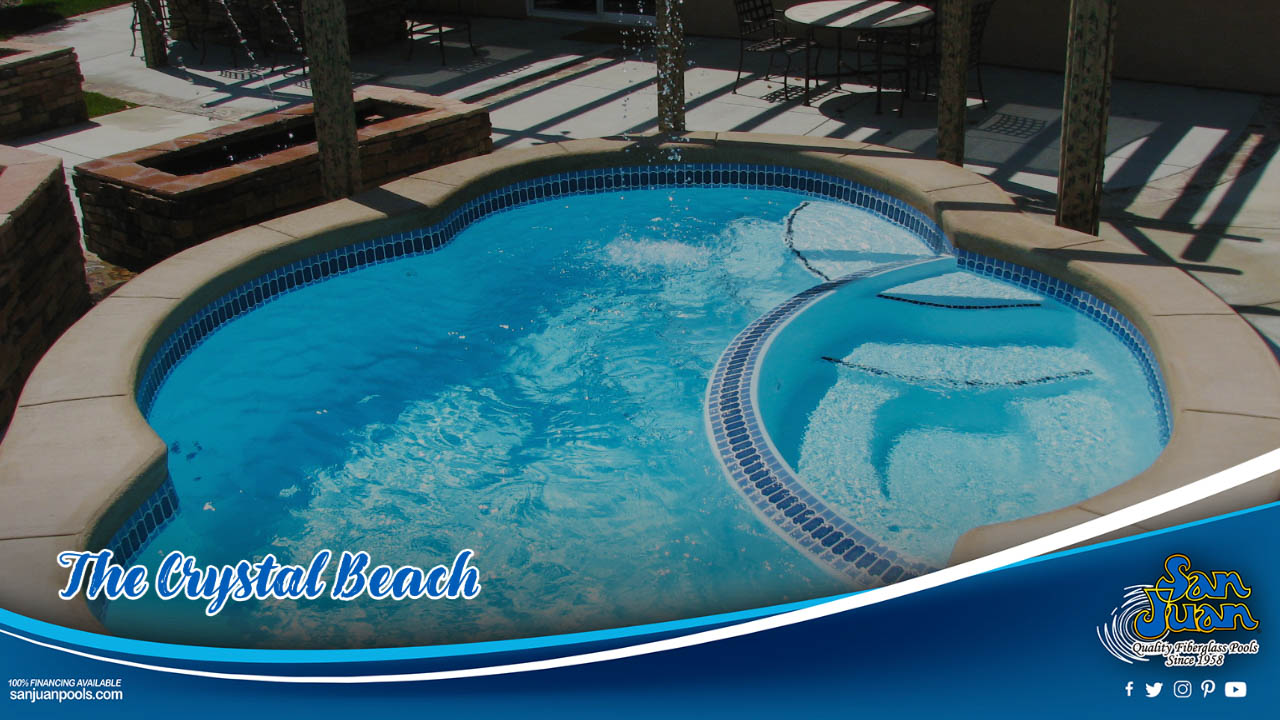 The Crystal Beach – A Small Free Form Pool with Attached Spa