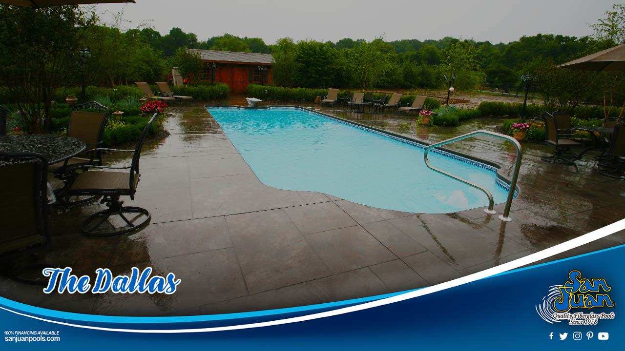 The Dallas is joining our classification of “Big Boy” fiberglass swimming pools