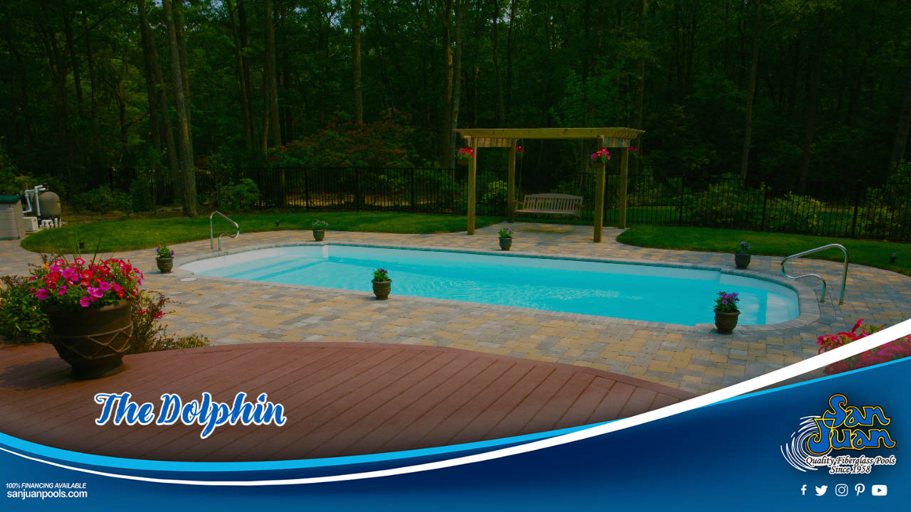 The Dolphin fiberglass pool model is another member of our Grecian Pool Shape family.