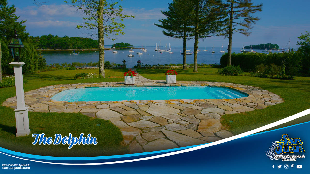The Dolphin fiberglass pool model is another member of our Grecian Pool Shape family.