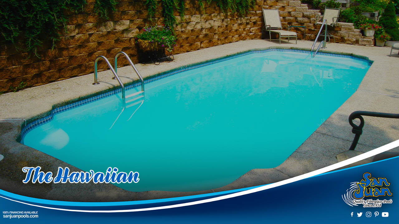 The Hawaiian is a fun twist on a standard Grecian pool shape.