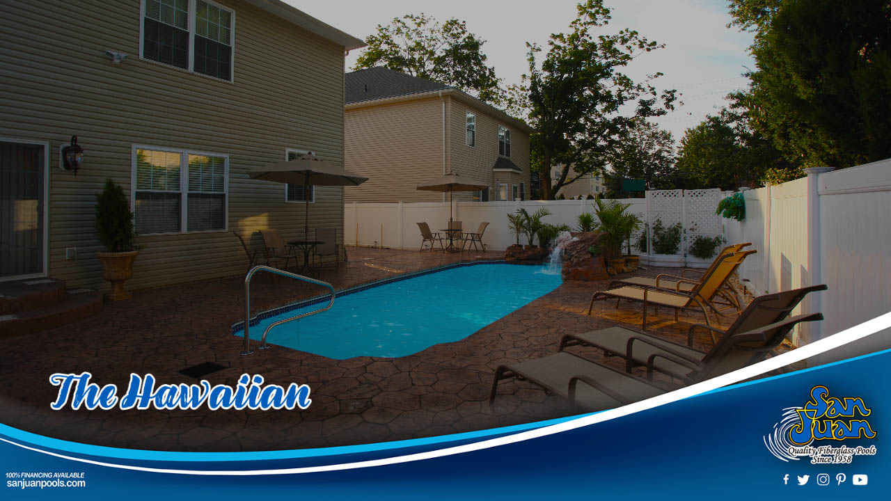The Hawaiian is a fun twist on a standard Grecian pool shape.