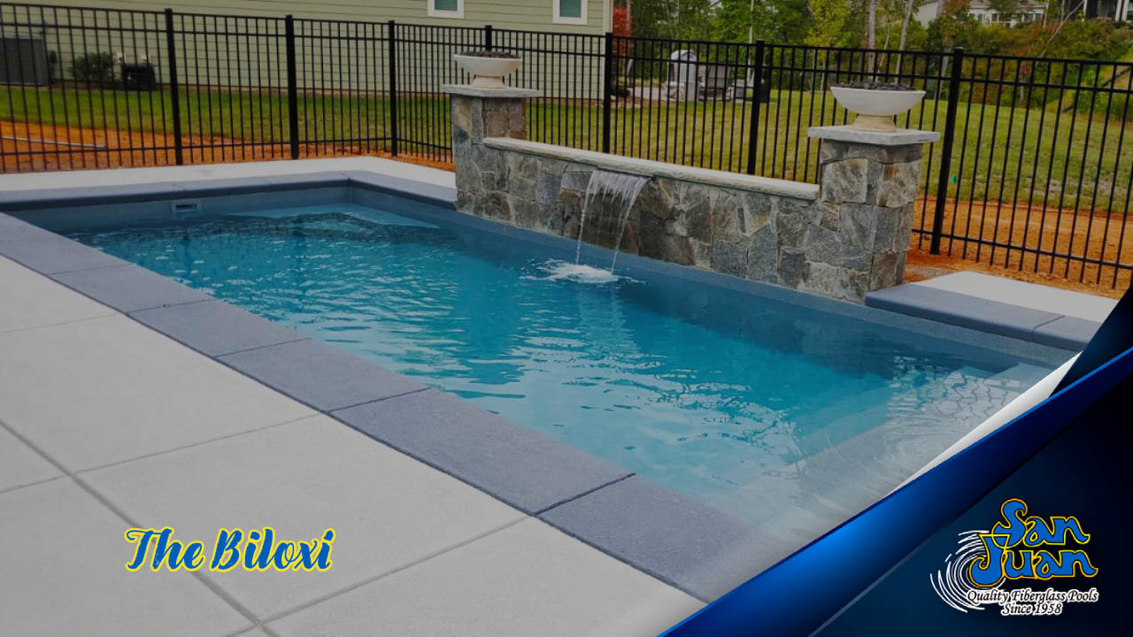 The Biloxi – A Flat Bottom Fiberglass Pool with 4′ 2.5″ Depth