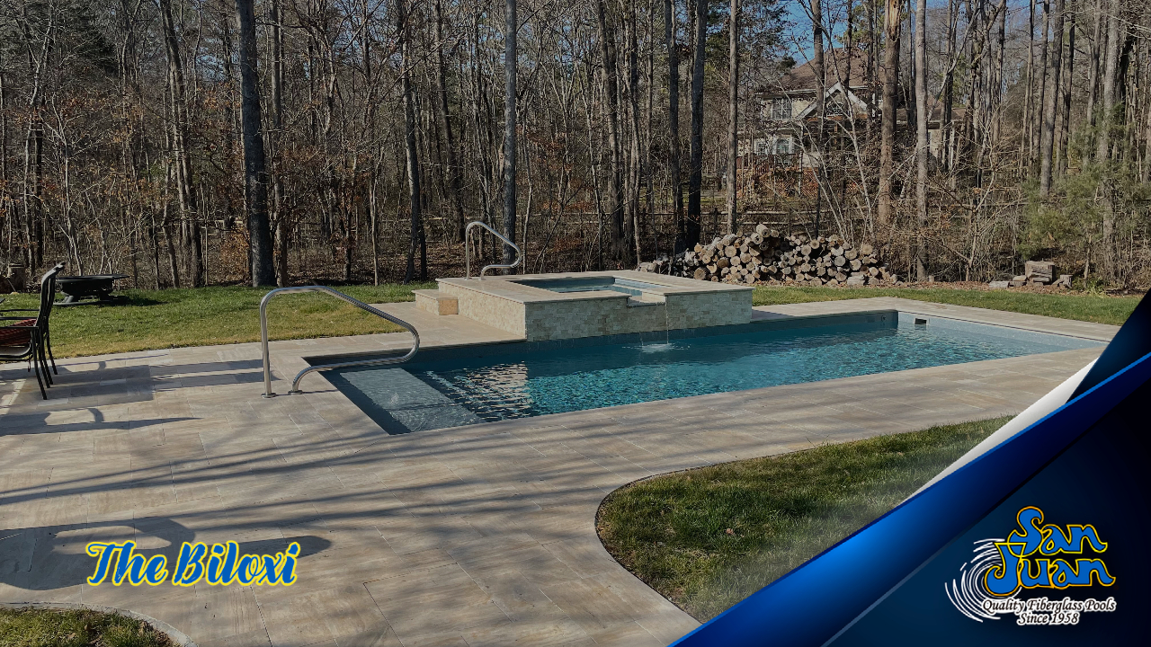 The Biloxi – A Flat Bottom Fiberglass Pool with 4′ 2.5″ Depth