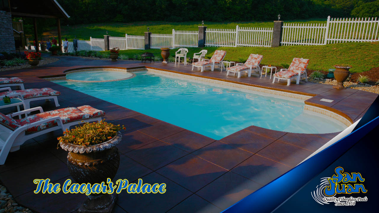 Our Caesar’s Palace is an award winner in our fiberglass pools lineup!