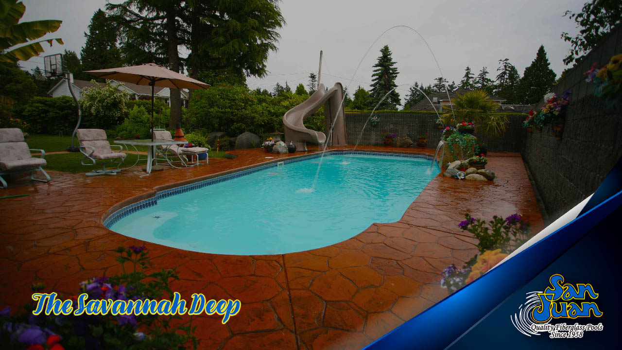 The Savannah Deep – A Rectangular Fiberglass Pool with 8′ 2″ Deep End