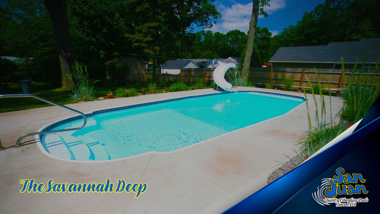 The Savannah Deep – A Rectangular Fiberglass Pool with 8′ 2″ Deep End