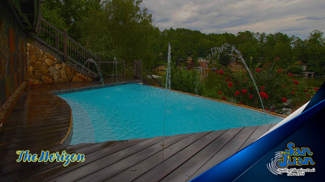 The Horizon – A Curved Fiberglass Pool with Modern Shape