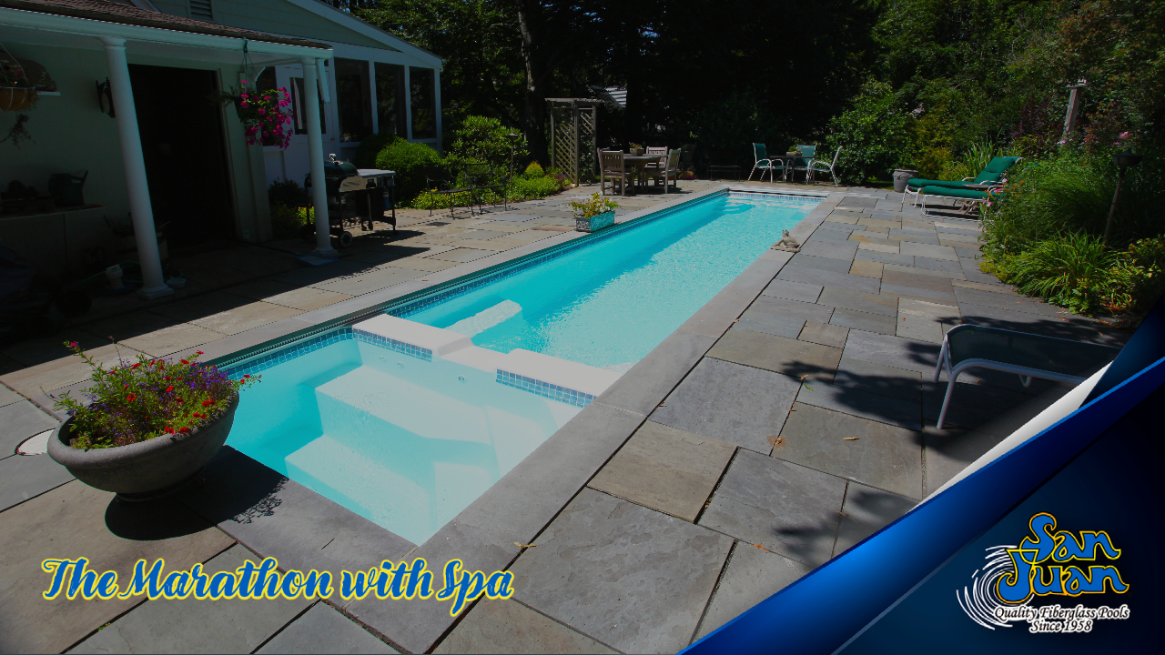 The Marathon with Spa – Our Rectangular Lap Swimming Pool