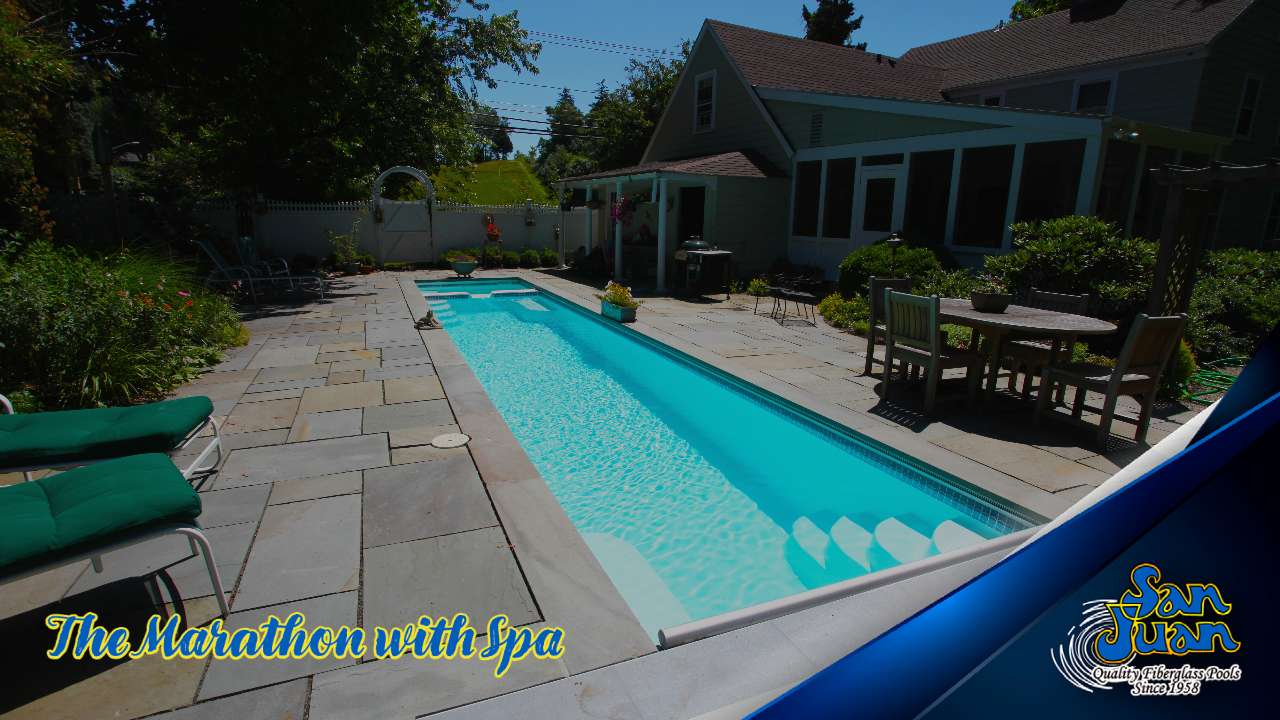 The Marathon with Spa – Our Rectangular Lap Swimming Pool