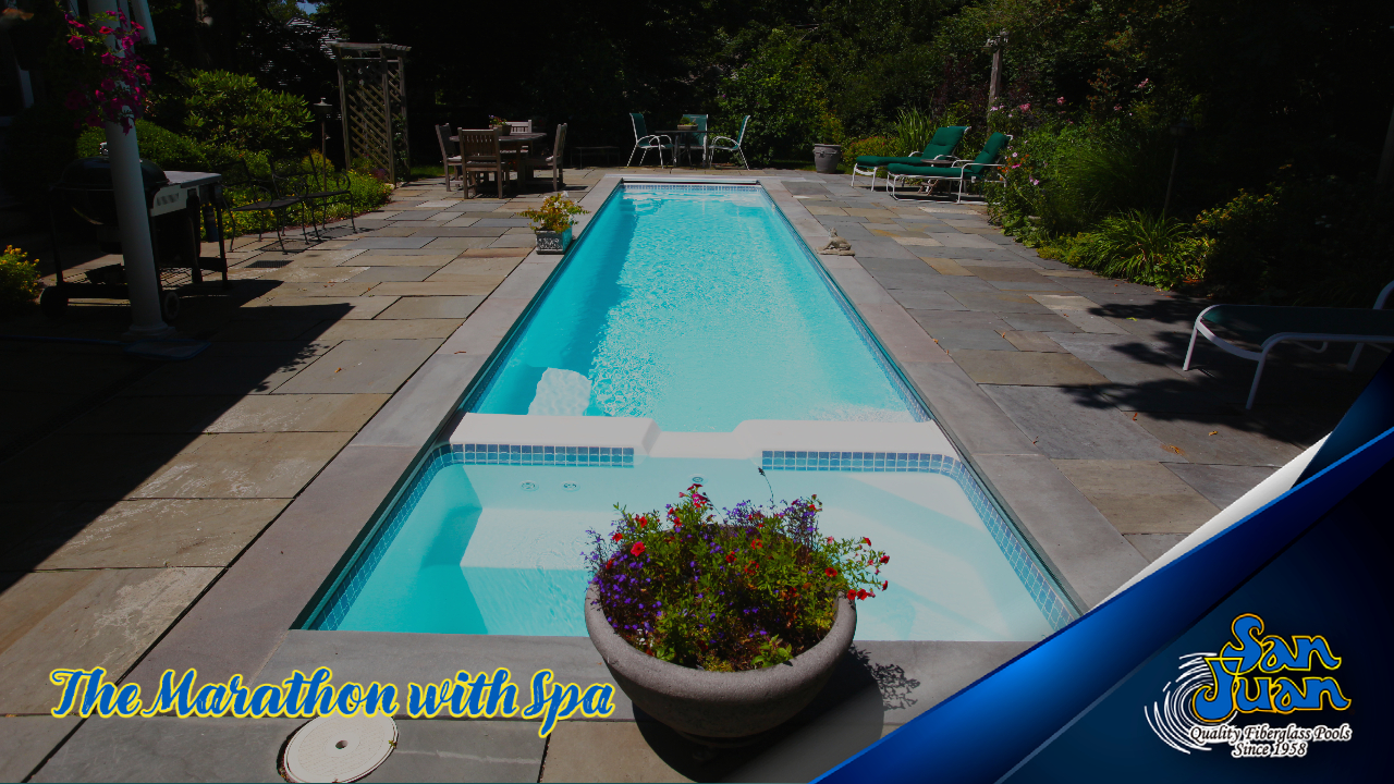 The Marathon with Spa – Our Rectangular Lap Swimming Pool