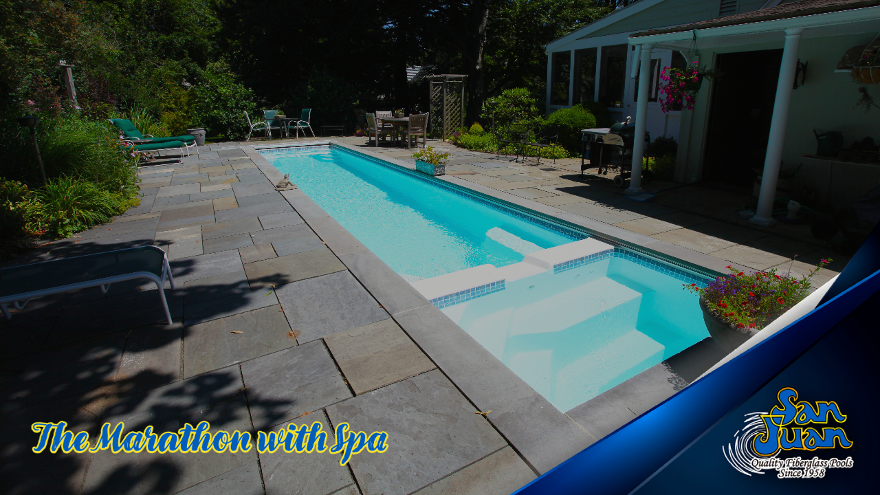 The Marathon with Spa – Our Rectangular Lap Swimming Pool