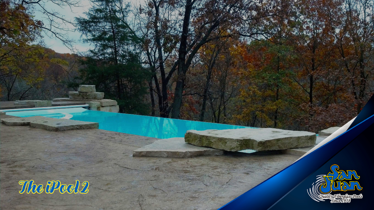 The iPool 2 – A Modern Fiberglass Pool with Tanning Ledges & Attached Spa