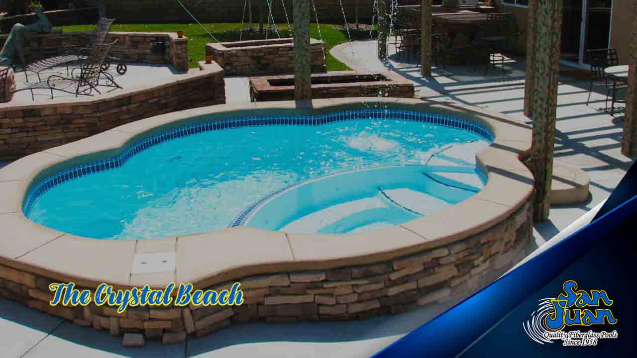 The Crystal Beach – A Small Free Form Pool with Attached Spa