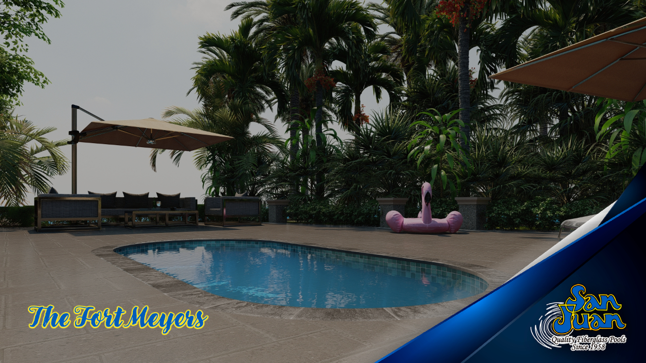 The Fort Meyers – A Small Oval, Flat Bottom Fiberglass Pool