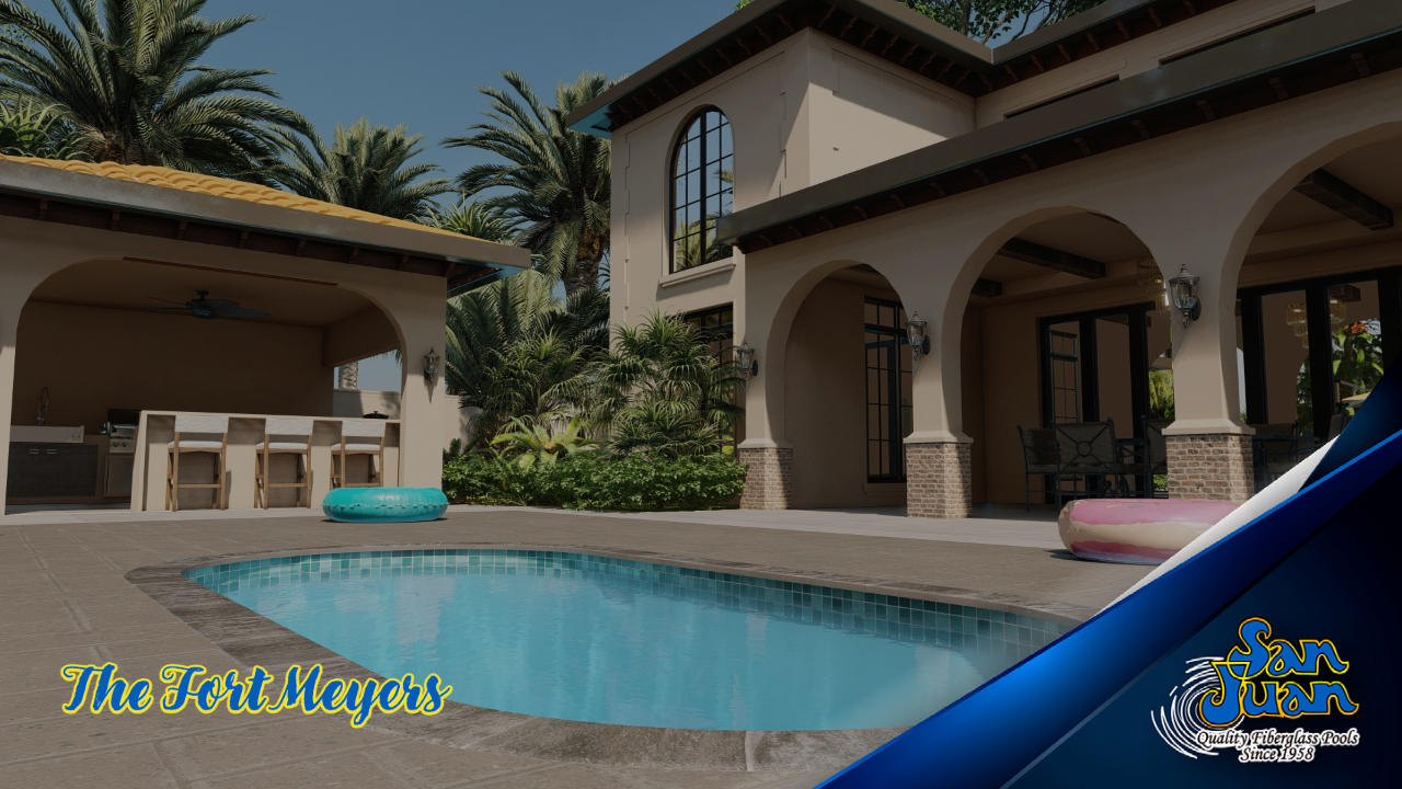 The Fort Meyers – A Small Oval, Flat Bottom Fiberglass Pool