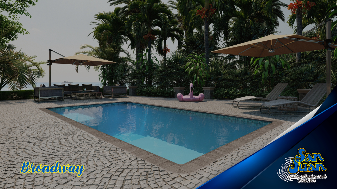 The Broadway – A Modern Rectangular Pool Shape with Two Tanning Ledges