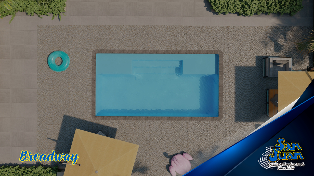 The Broadway – A Modern Rectangular Pool Shape with Two Tanning Ledges