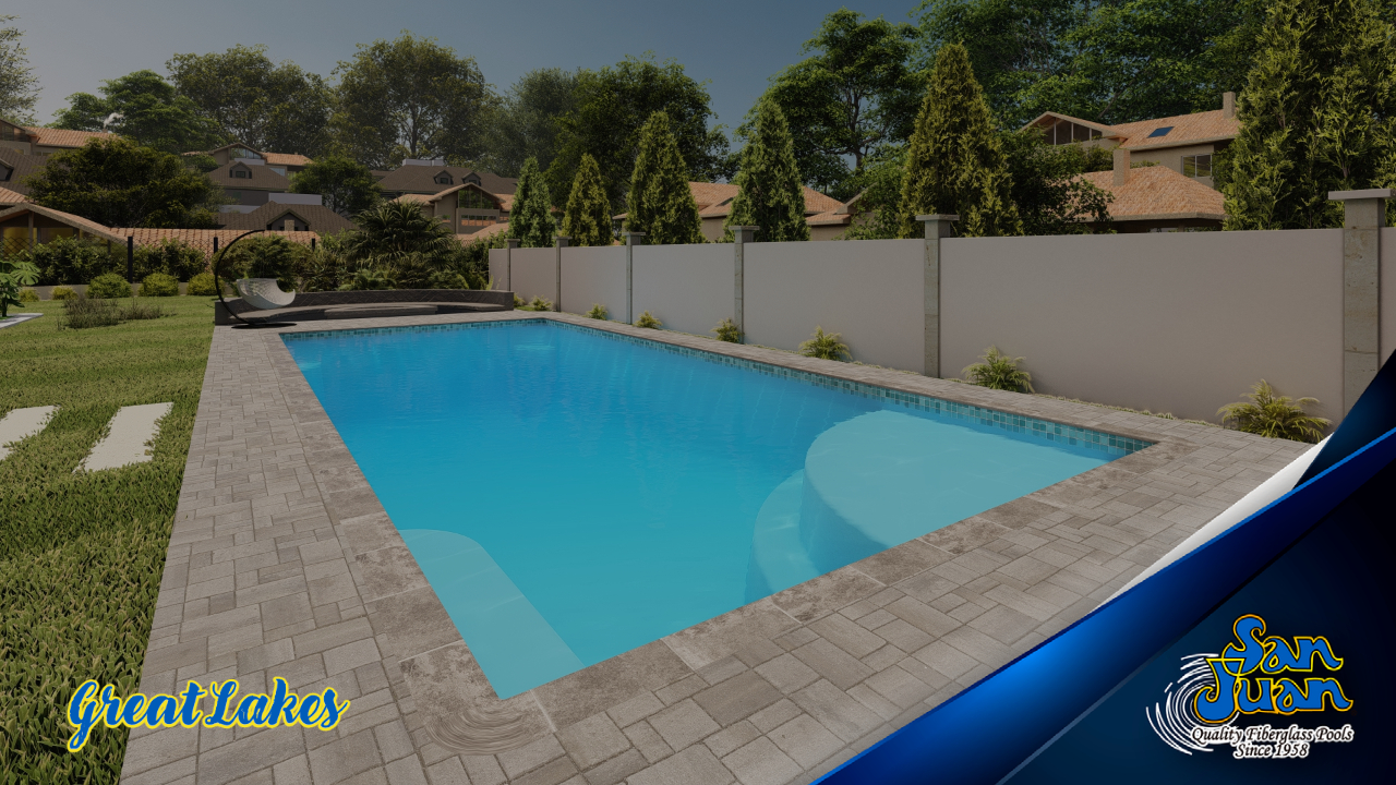 The Great Lakes – A Rectangle Pool Shape with Corner Entry Steps